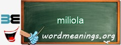 WordMeaning blackboard for miliola